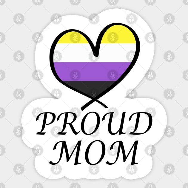 Proud Mom LGBT Gay Pride Month Nonbinary Flag Sticker by artbypond